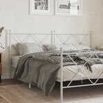 vidaXL Tête de lit métal blanc 180 cm