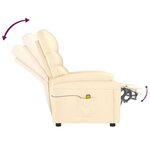 vidaXL Fauteuil de massage Crème Similicuir