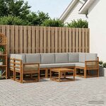 vidaXL Ensemble de canapés d'extérieur 8 Pièces Naturel et gris clair