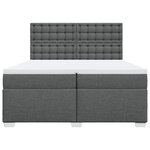 vidaXL Sommier à lattes de lit avec matelas Gris foncé 200x200cm Tissu