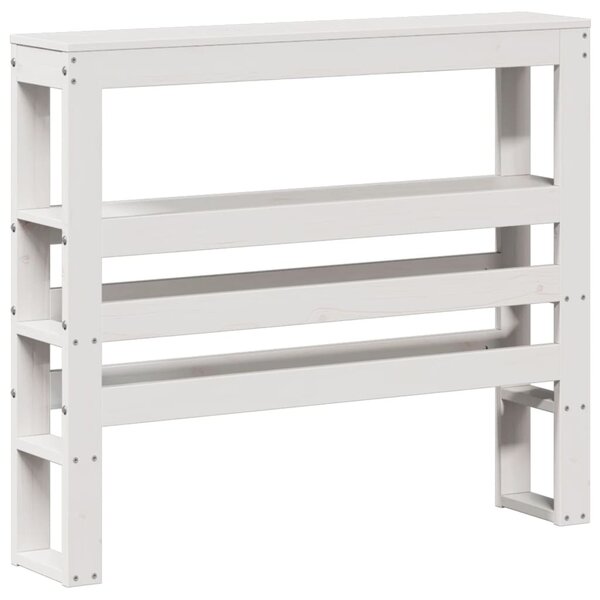vidaXL Tête de lit avec étagères blanc 90 cm bois massif de pin
