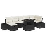 vidaXL Ensemble de Canapés de Jardin 8 Pièces avec Coussins Noir Poly Rattan