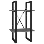 vidaXL Bibliothèque à 2 niveaux gris 40x30x70 cm bois d'ingénierie