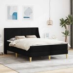 vidaXL Cadre de lit avec matelas Noir 120 x 190 cm Polyester