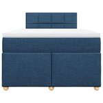 vidaXL Sommier à lattes de lit avec matelas bleu 120x190 cm tissu