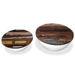 vidaXL Ensemble de table basse 2Pièces Bois récupération massif forme bol