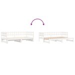 vidaXL Lit coulissant sans matelas blanc 2x(90x190) cm bois massif