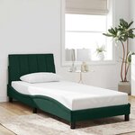 vidaXL Cadre de lit sans matelas Hanko vert foncé 90x200 cm velours