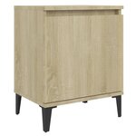 vidaXL Table de chevet avec pieds en métal chêne sonoma 40x30x50 cm
