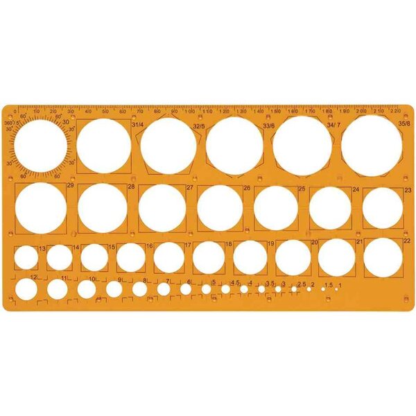 Trace-cercles 1-35 mm 39 cercles orange MAPED