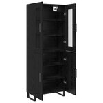 vidaXL Haut Armoire Chêne noir 69 5 x 34 x 90 cm Bois d'ingénierie