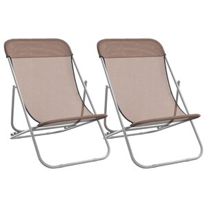 vidaXL Chaises plage pliantes lot de 2 textilène acier enduit poudre
