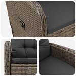 vidaXL Chaise de jardin inclinable Gris et Gris foncé