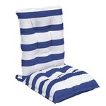 vidaXL Coussins de chaise à dossier bas lot de 4 rayures bleu/blanc