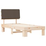 vidaXL Cadre de lit avec tête de lit rembourrée Taupe 90 x 200 cm