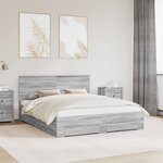 vidaXL Cadre de lit Gris Sonoma 160 x 200 cm Bois d'ingénierie