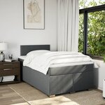 vidaXL Sommier à lattes de lit avec matelas Gris foncé 120x200cm Tissu