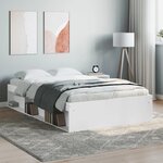 vidaXL Cadre de lit blanc 120x200 cm