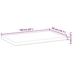 vidaXL Dessus de table rectangulaire 160x50x4 cm bois massif d'acacia