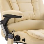vidaXL Chaise de bureau de massage Crème Similicuir