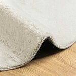vidaXL Tapis de surface ovale HUARTE Crème 100 x 200 cm 100  Polyester
