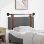 vidaXL Tête de lit suspendue Avec lumière LED Gris foncé PU antique