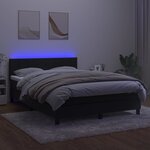 vidaXL Sommier à lattes de lit avec matelas et LED Noir 140x200 cm