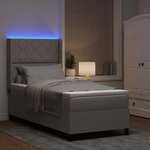vidaXL Lit à ressort LED avec matelas Taupe 100 x 200 cm tissu