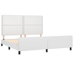 vidaXL Cadre de lit avec tête de lit Blanc 160x200 cm Similicuir