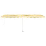 vidaXL Auvent manuel rétractable avec LED 600x300 cm Jaune et blanc
