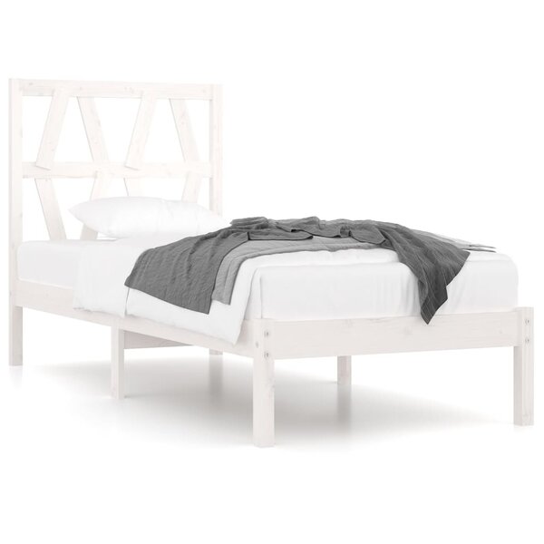 vidaXL Cadre de lit sans matelas blanc bois massif 90x200 cm