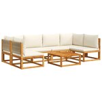 vidaXL Ensemble de canapés de jardin 7 pièces avec coussins  bois d'acacia et corde