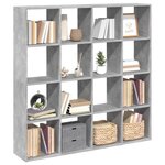 vidaXL Bibliothèque gris béton 137 5x29x137 5 cm bois d'ingénierie