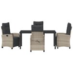 vidaXL Ensemble de 5 pièces de jardin Gris clair  rattan synthétique