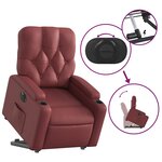 vidaXL Fauteuil inclinable électrique rouge bordeaux similicuir