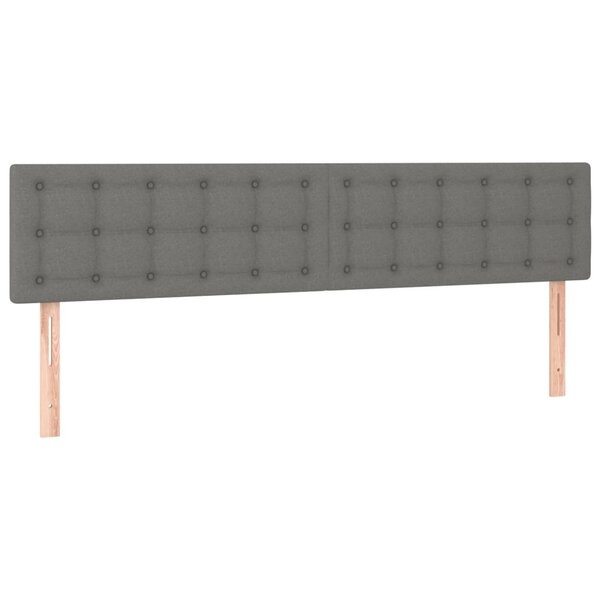 vidaXL Têtes de lit 2 Pièces Gris foncé 80x5x78/88 cm Tissu