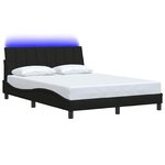 vidaXL Cadre de lit sans matelas Hanko noir 140x190 cm tissu