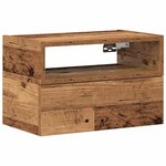 vidaXL Table de chevet murale vieux bois 45x26x28 5 cm