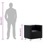 vidaXL Fauteuil cube noir similicuir