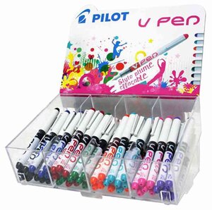 présentoir de 72 Stylo plume V-Pen, non rechargeable Couleur assortie PILOT