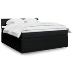 vidaXL Sommier à lattes de lit avec matelas Noir 180x200 cm Tissu