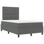 vidaXL Lit à ressorts avec matelas et lumière LED en gris foncé  120 x 190 cm  tissu