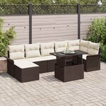 vidaXL Ensemble de canapé de jardin 8 Pièces Marron Poly rotin