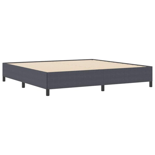 vidaXL Cadre de lit Gris foncé 200 x 200 cm Tissu en velours côtelé