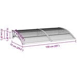 vidaXL Auvent de porte Noir et transparent 150x80 cm Polycarbonate
