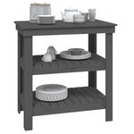 vidaXL Banc de travail Gris 78 5x50x80 cm Bois de pin massif