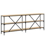 vidaXL Table console chêne sonoma 200x30x75cm bois d'ingénierie et fer