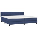 vidaXL Sommier à lattes de lit avec matelas Bleu 200x200 cm Tissu
