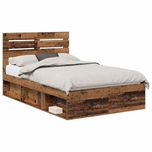 vidaXL Cadre de lit Bois ancien 120 x 190 cm Pin massif