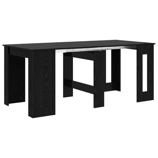 vidaXL Table à dîner 180 x 85 x 75 cm Bois d'ingénierie Chêne noir